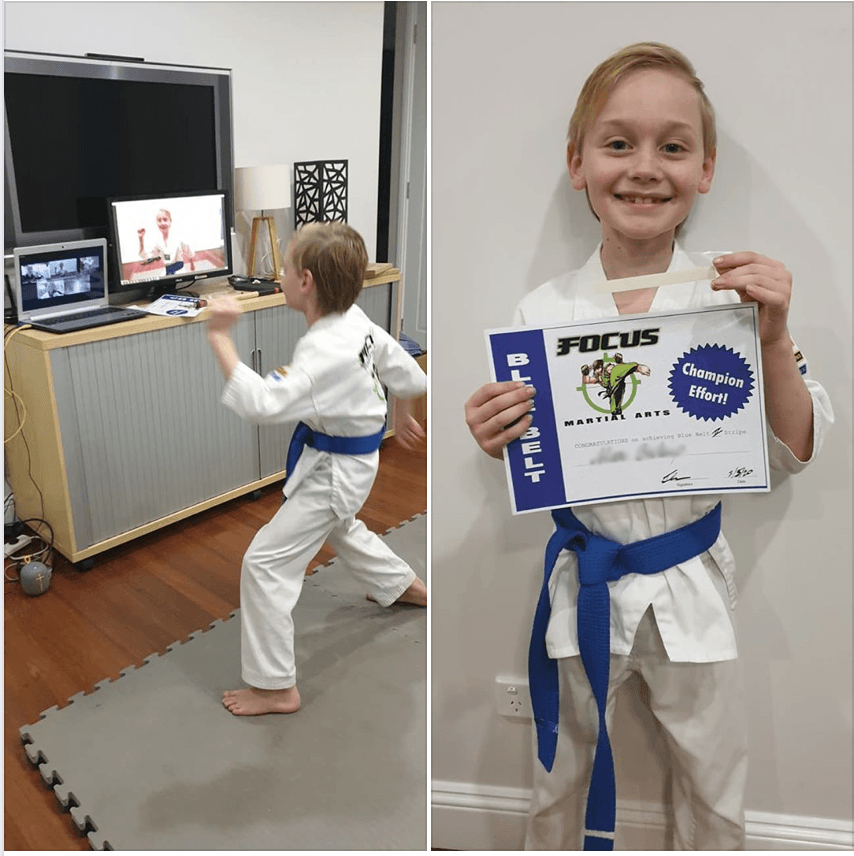 Boy doing kids martial arts in Brisbane