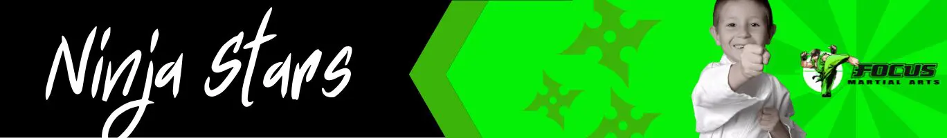 karate lessons banner - ninja stars