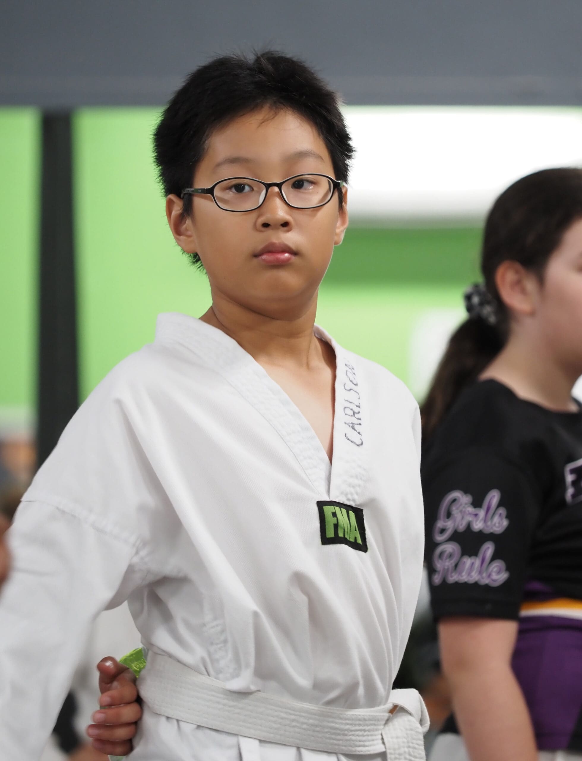 Martial arts training, including learining karate, teaches children self-defence skills and builds self-confidence