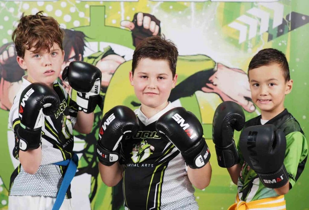 children showing confidence through kids martial arts