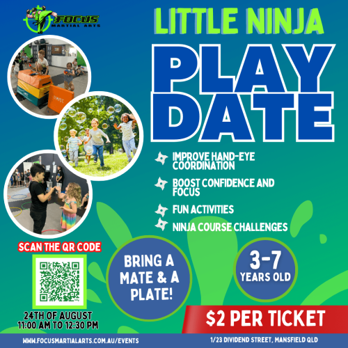 Aug Little Ninja Playdate - A4 Portrait Poster (Facebook Post (Square)) (3)